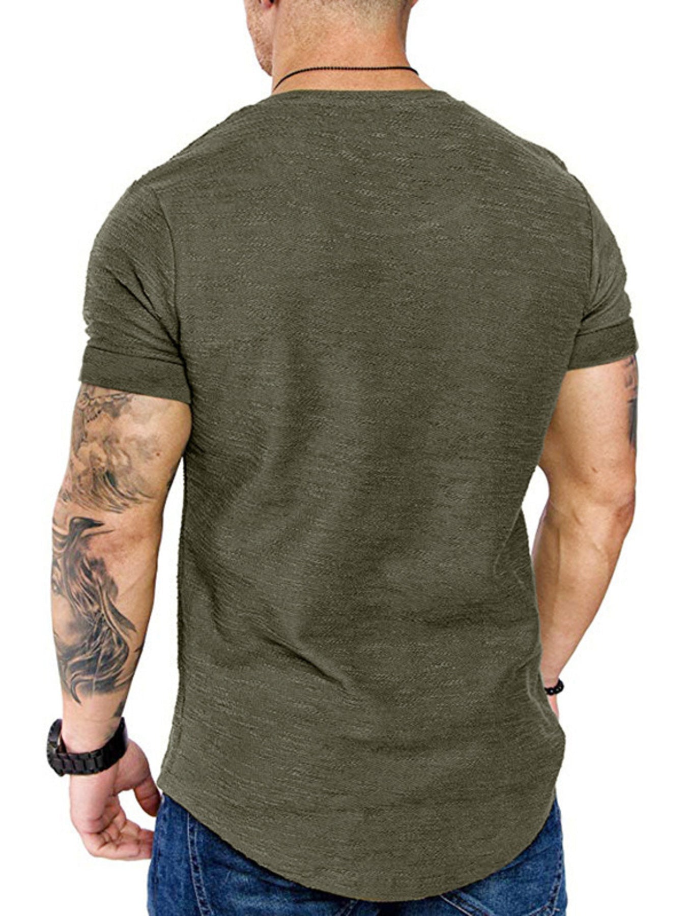 Men's Cotton Blend Slim Fit Round Neck Short Sleeve Tee - Maximus Grace