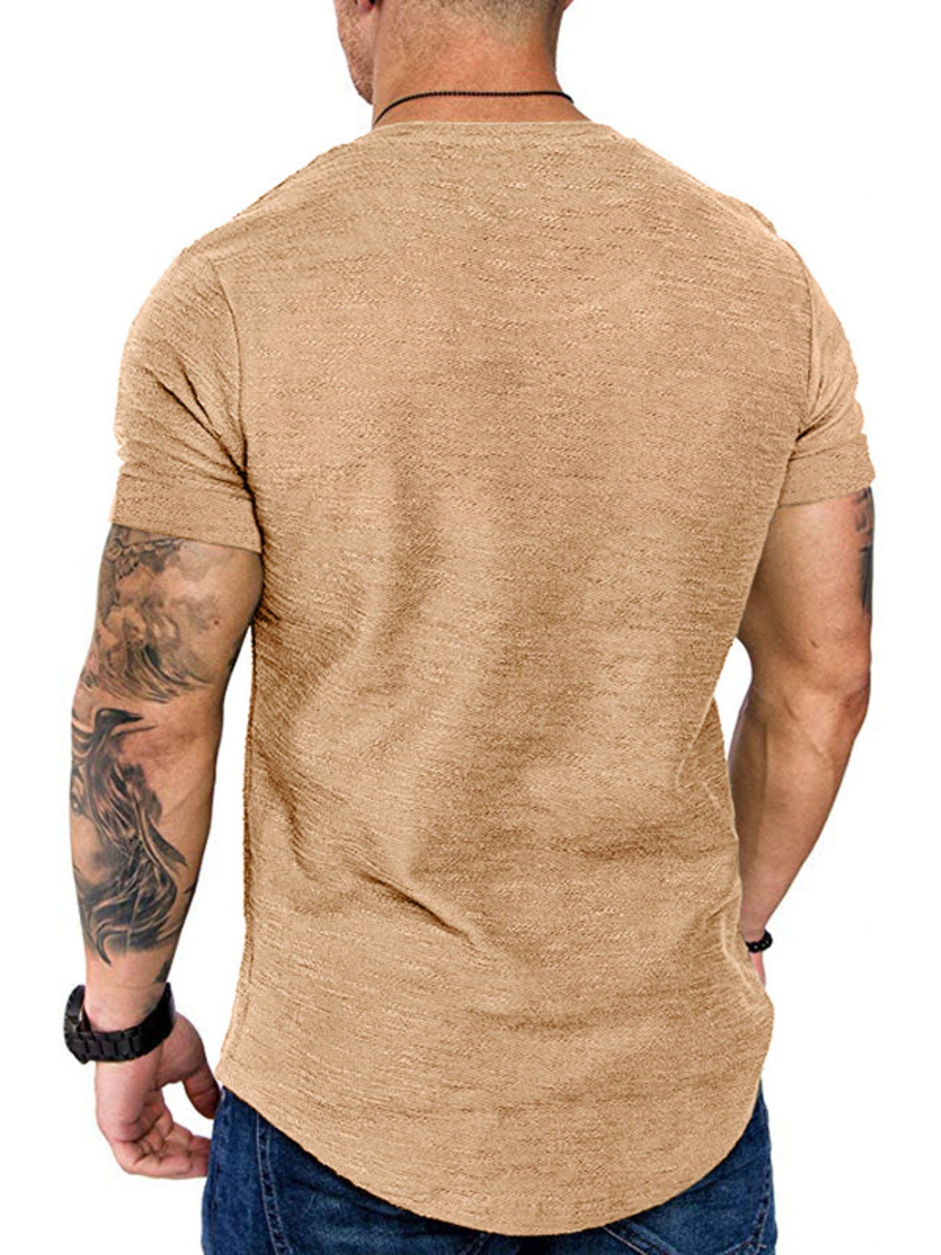 Men's Cotton Blend Slim Fit Round Neck Short Sleeve Tee - Maximus Grace