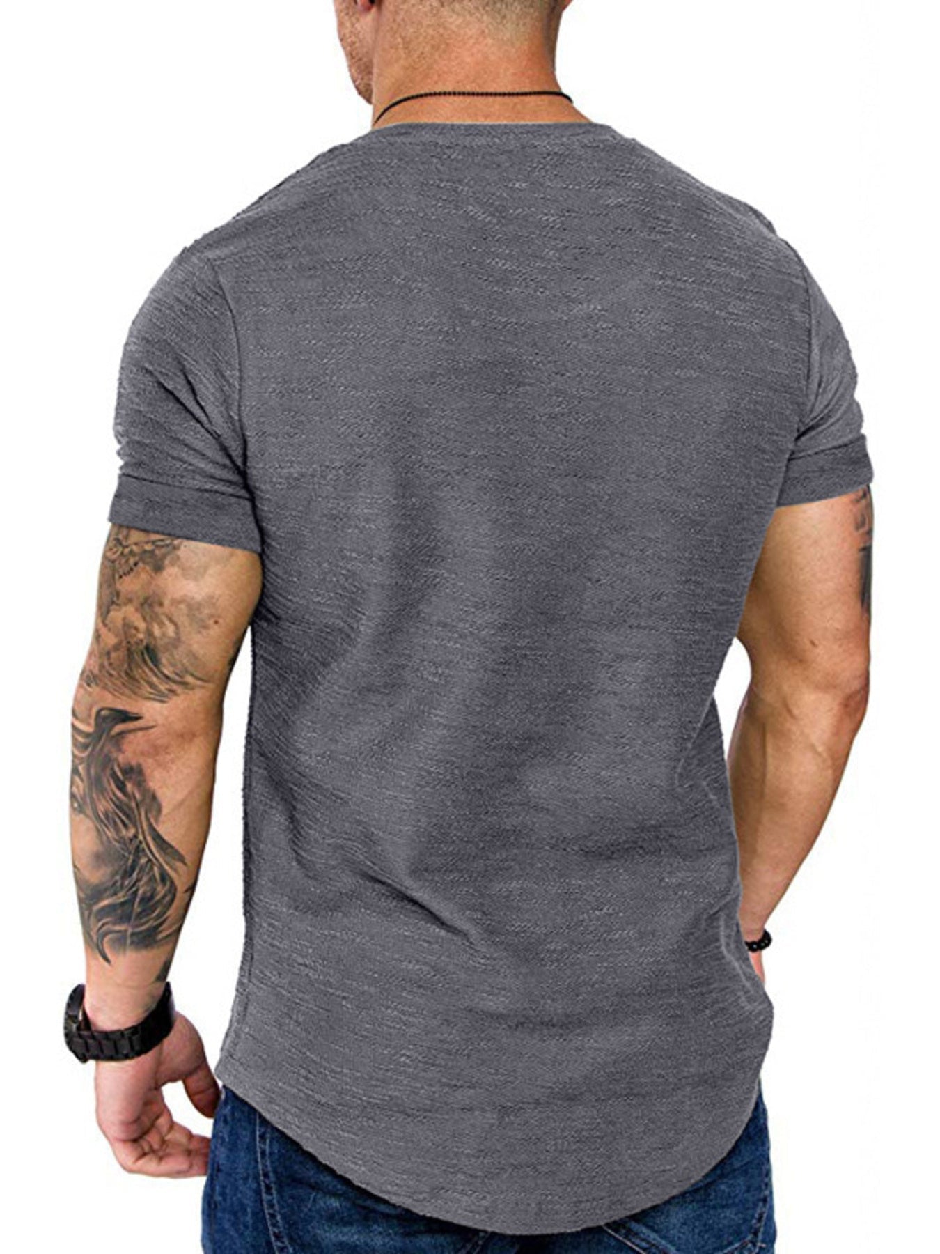 Men's Cotton Blend Slim Fit Round Neck Short Sleeve Tee - Maximus Grace