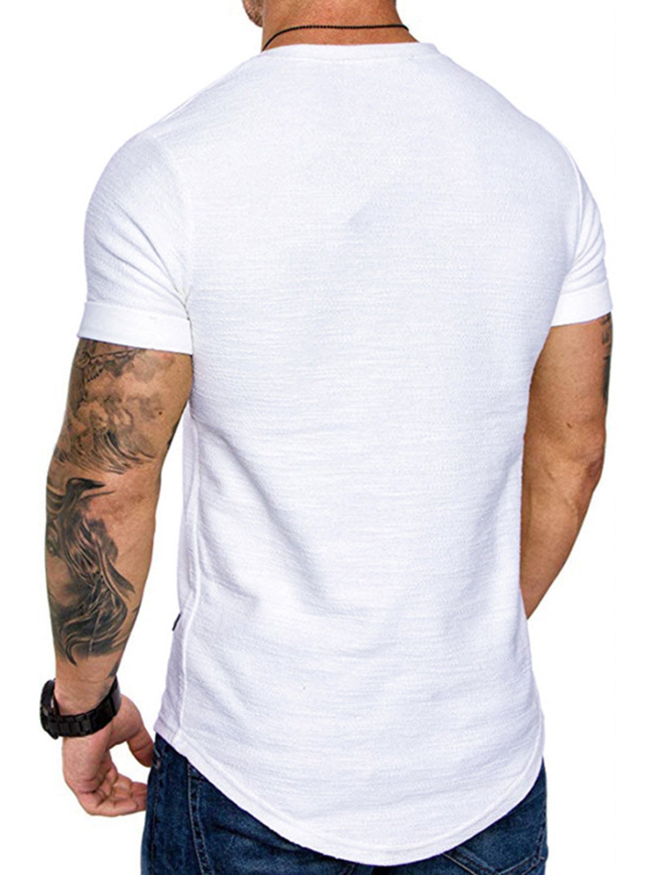 Men's Cotton Blend Slim Fit Round Neck Short Sleeve Tee - Maximus Grace