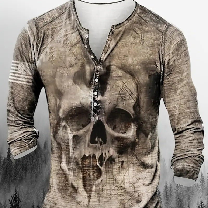 Men's Letter Print Digital Graphic Slim Fit Long Sleeve Tee - Maximus Grace