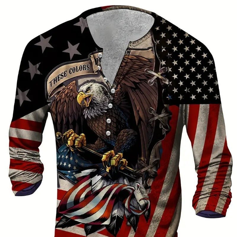 Men's Letter Print Digital Graphic Slim Fit Long Sleeve Tee - Maximus Grace