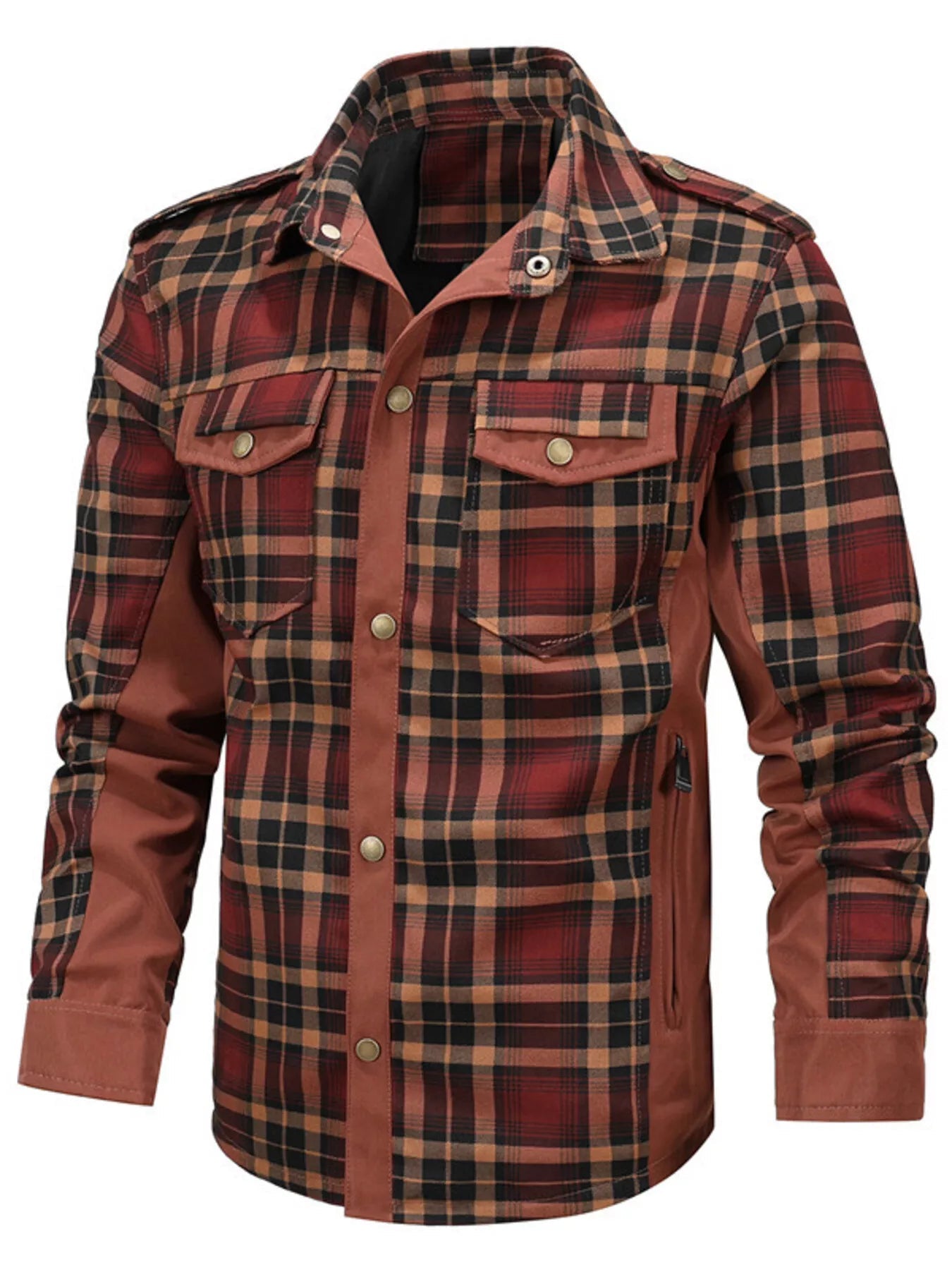 Men's Premium Cotton Plaid Button - Up Long Sleeve Shirt - Maximus Grace