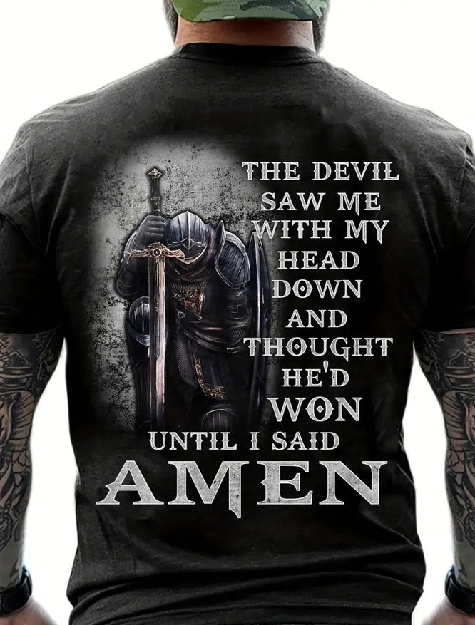 Men's Printed Stretch Polyester Short Sleeve Tee - Maximus Grace