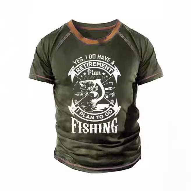 Men's Retro Outdoor 3D Print Mesh Polyester Loose Fit Short Sleeve Tee - Maximus Grace