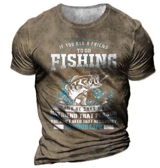 Men's Retro Outdoor 3D Print Mesh Polyester Loose Fit Short Sleeve Tee - Maximus Grace