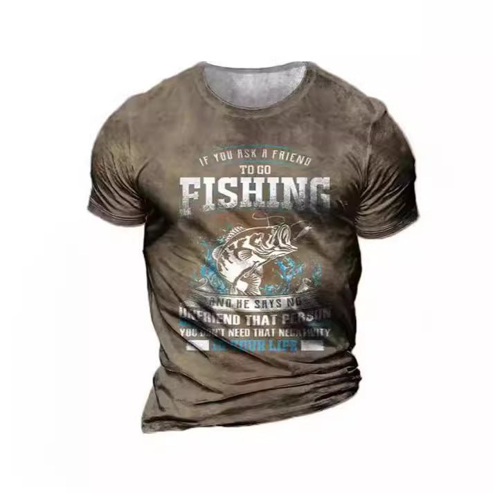 Men's Retro Outdoor 3D Print Mesh Polyester Loose Fit Short Sleeve Tee - Maximus Grace