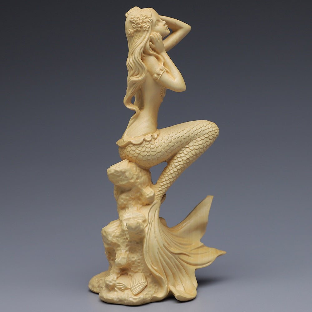 Mermaid Resin Figurine Ornament | Semi - Handmade Home Decor | May Spring Gift - Maximus Grace