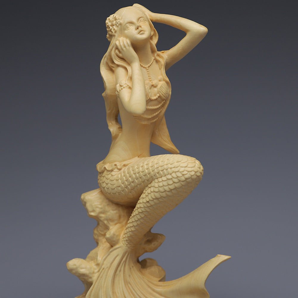 Mermaid Resin Figurine Ornament | Semi - Handmade Home Decor | May Spring Gift - Maximus Grace