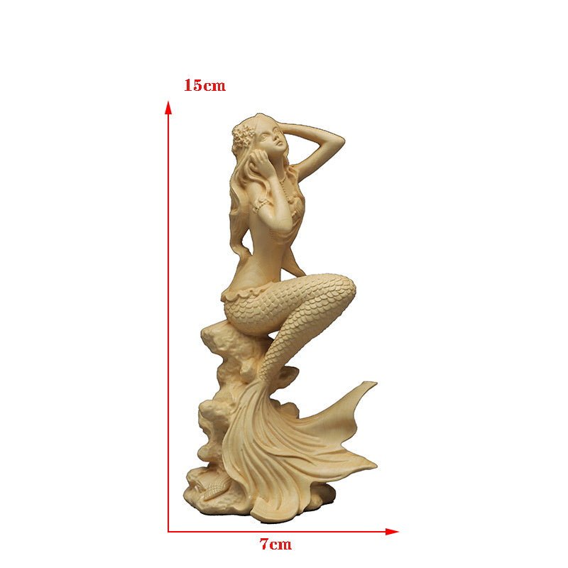 Mermaid Resin Figurine Ornament | Semi - Handmade Home Decor | May Spring Gift - Maximus Grace