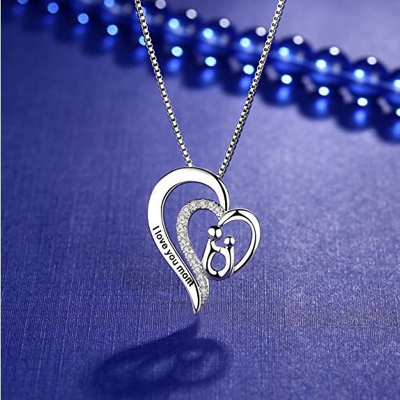 Mother's Day Heart Necklace | Silver Love Pendant | May Gift for Mom | 3 Styles - Maximus Grace