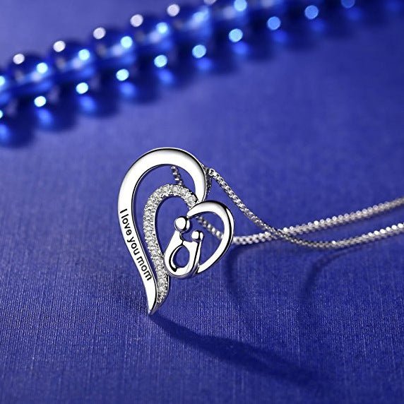 Mother's Day Heart Necklace | Silver Love Pendant | May Gift for Mom | 3 Styles - Maximus Grace