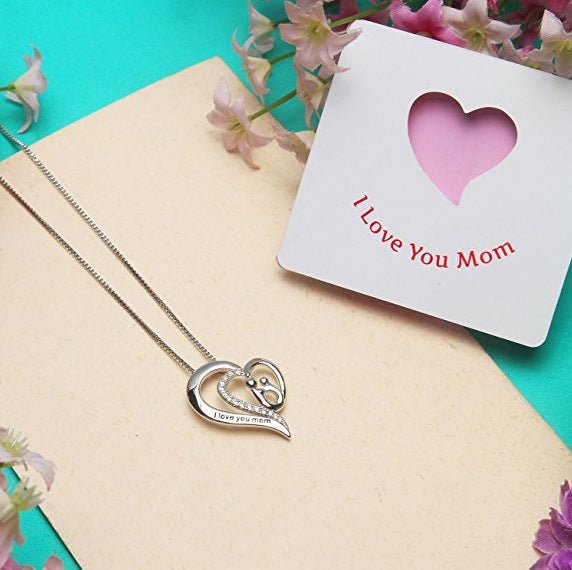 Mother's Day Heart Necklace | Silver Love Pendant | May Gift for Mom | 3 Styles - Maximus Grace