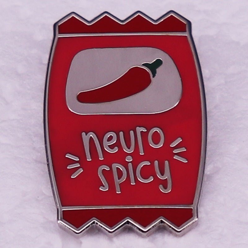 Nerve Spicy Sauce Enamel Pin | Mental Health Awareness Brooch | May Unisex 30mm - Maximus Grace