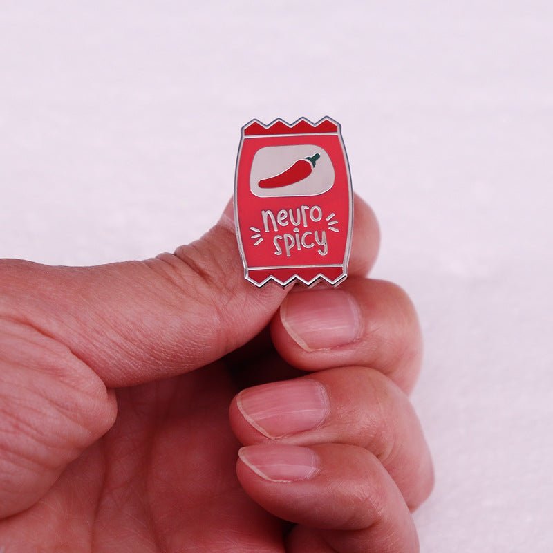 Nerve Spicy Sauce Enamel Pin | Mental Health Awareness Brooch | May Unisex 30mm - Maximus Grace