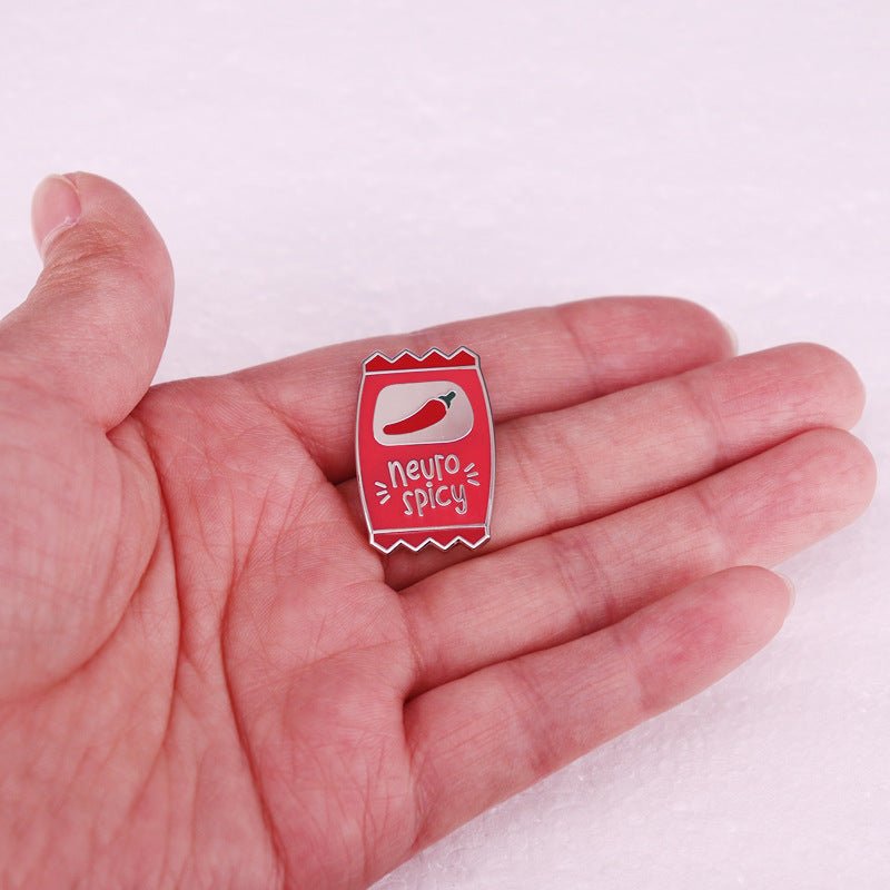 Nerve Spicy Sauce Enamel Pin | Mental Health Awareness Brooch | May Unisex 30mm - Maximus Grace
