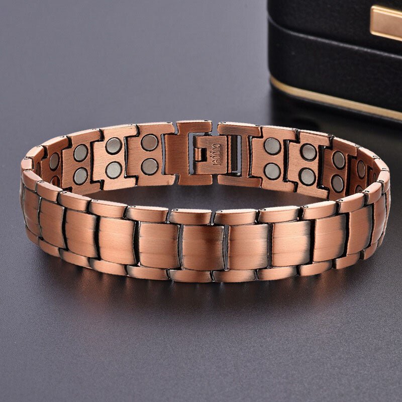 Pure Copper Magnetic Bracelet | 46 Neodymium Magnets Arthritis Relief | Gift Boxed Unisex - Maximus Grace