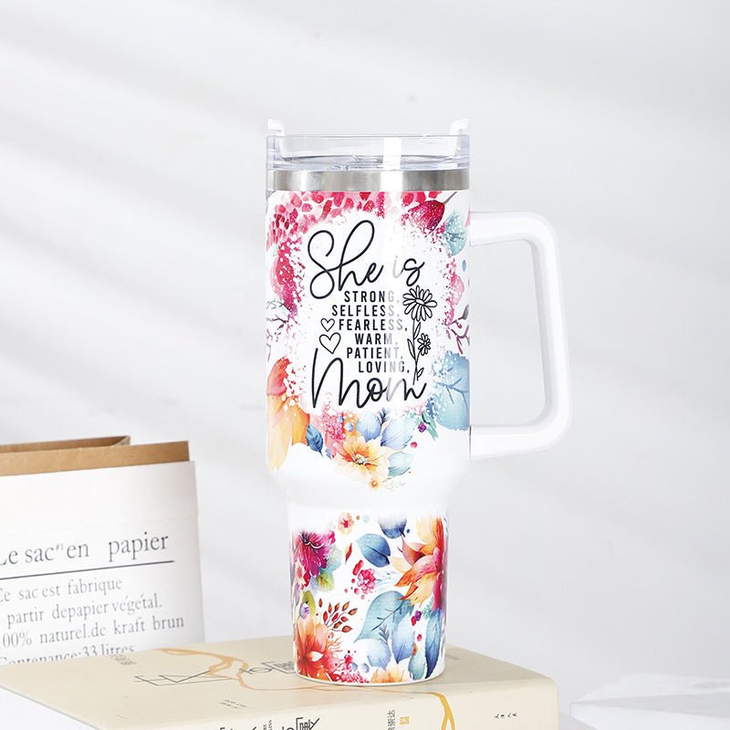 Southern Grace 40oz Large Tumbler with Handle | 1200ml Ice Coffee Cup - Maximus Grace