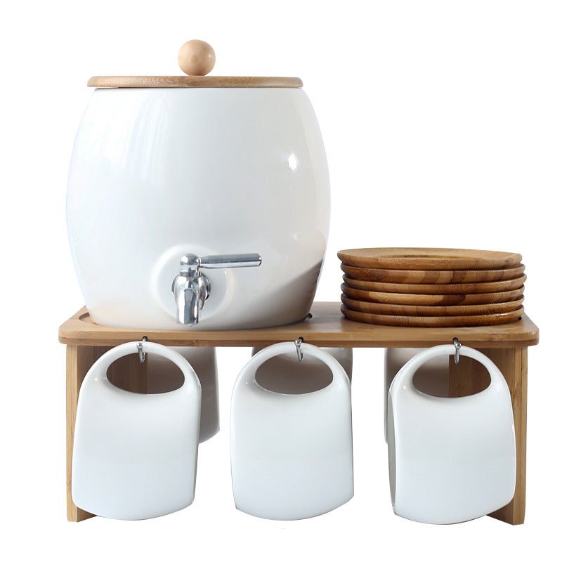 Southern Grace Artisan Ceramic Coffee Set | Bamboo Base & Pottery Cup Collection - Maximus Grace