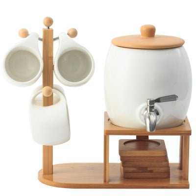Southern Grace Artisan Ceramic Coffee Set | Bamboo Base & Pottery Cup Collection - Maximus Grace