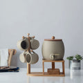 Southern Grace Artisan Ceramic Coffee Set | Bamboo Base & Pottery Cup Collection - Maximus Grace