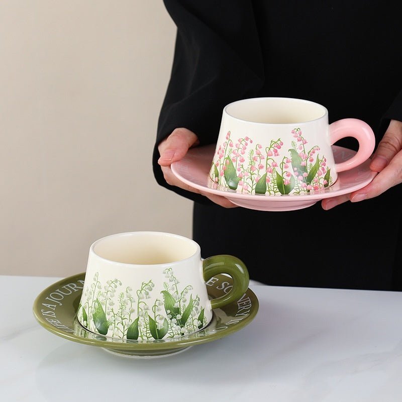 Southern Grace Ceramic Coffee Cup & Saucer Set | Elegant Kitchen Gift - Maximus Grace