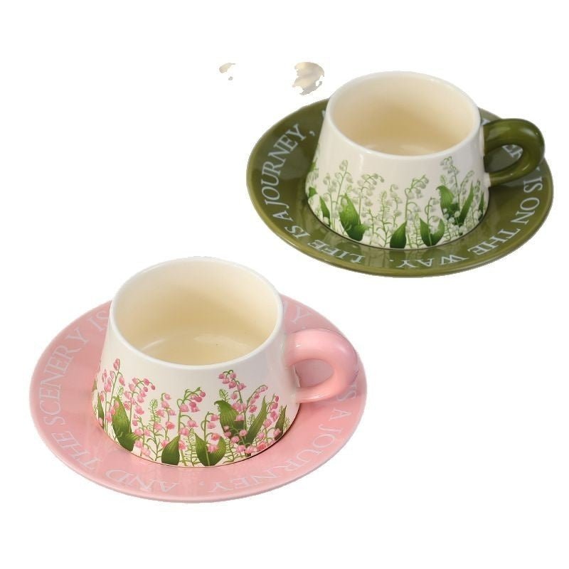 Southern Grace Ceramic Coffee Cup & Saucer Set | Elegant Kitchen Gift - Maximus Grace