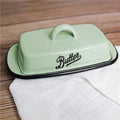 Southern Grace Lake Blue Enamel Butter & Cheese Box with Lid | Kitchen Storage - Maximus Grace