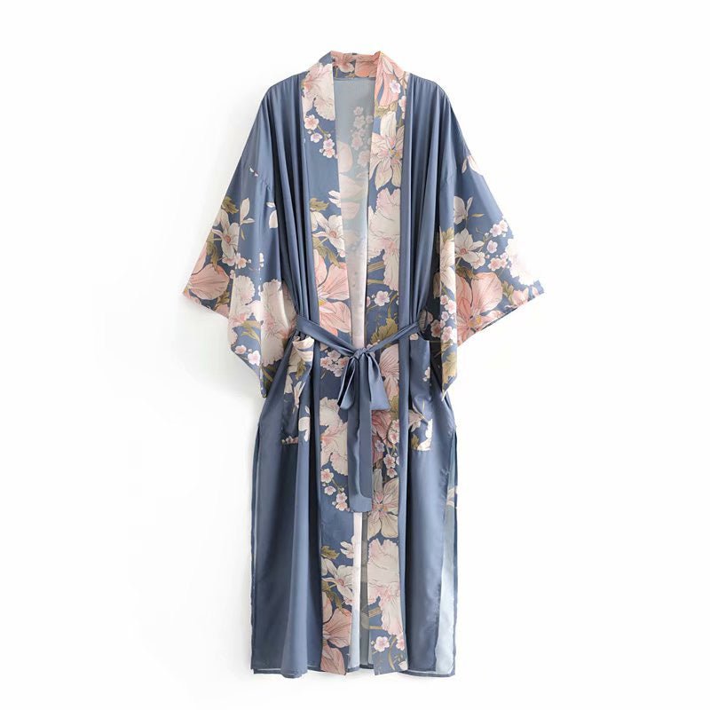 Southern Grace Peacock Flower Print Maxi Gown | Elegant Floral Dress - Maximus Grace