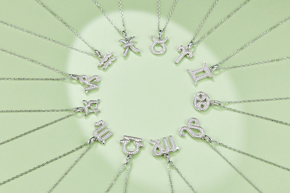 Taurus Zodiac Moissanite Necklace | S925 Platinum-Plated Silver Pendant | May Birthday Jewelry | GRA Certified - Maximus Grace