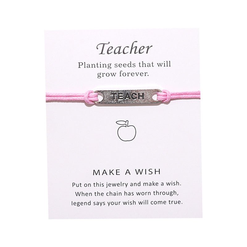 Teach Love Inspire Wish Bracelet | Teacher Appreciation Blessing Bracelet - Maximus Grace