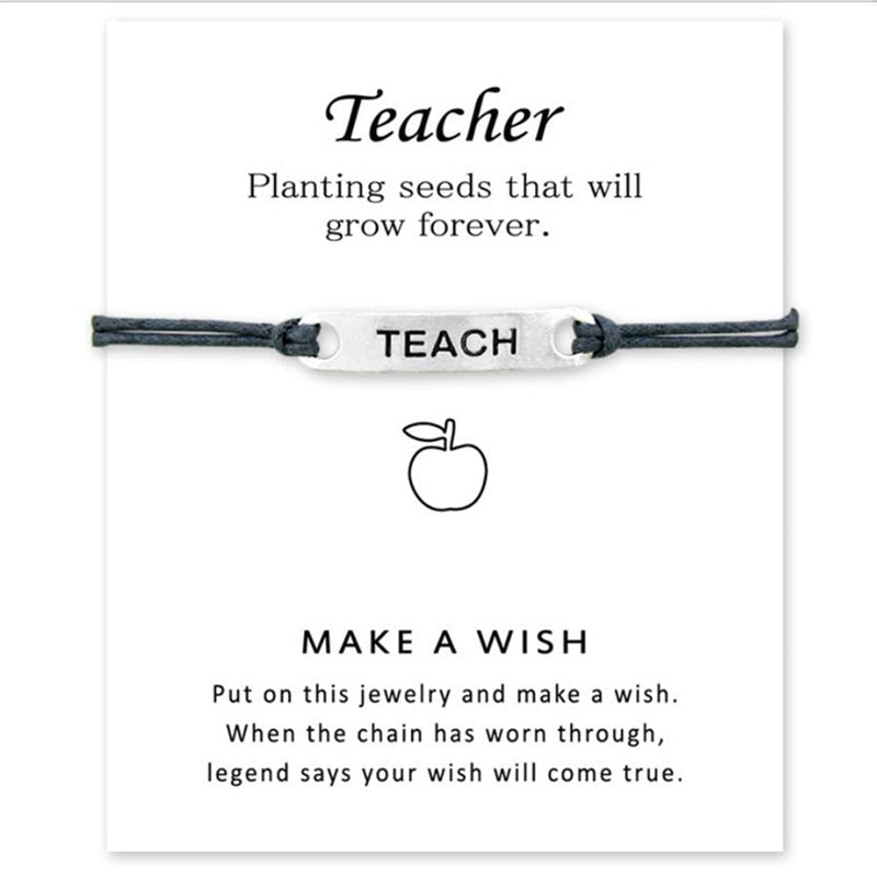 Teach Love Inspire Wish Bracelet | Teacher Appreciation Blessing Bracelet - Maximus Grace