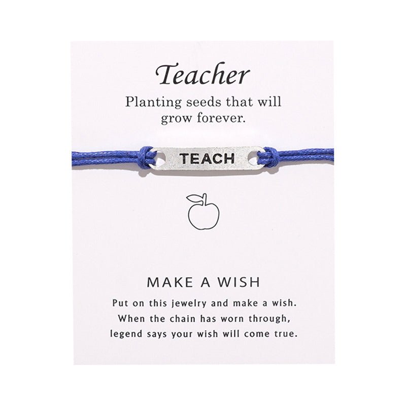 Teach Love Inspire Wish Bracelet | Teacher Appreciation Blessing Bracelet - Maximus Grace