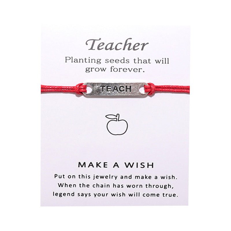 Teach Love Inspire Wish Bracelet | Teacher Appreciation Blessing Bracelet - Maximus Grace