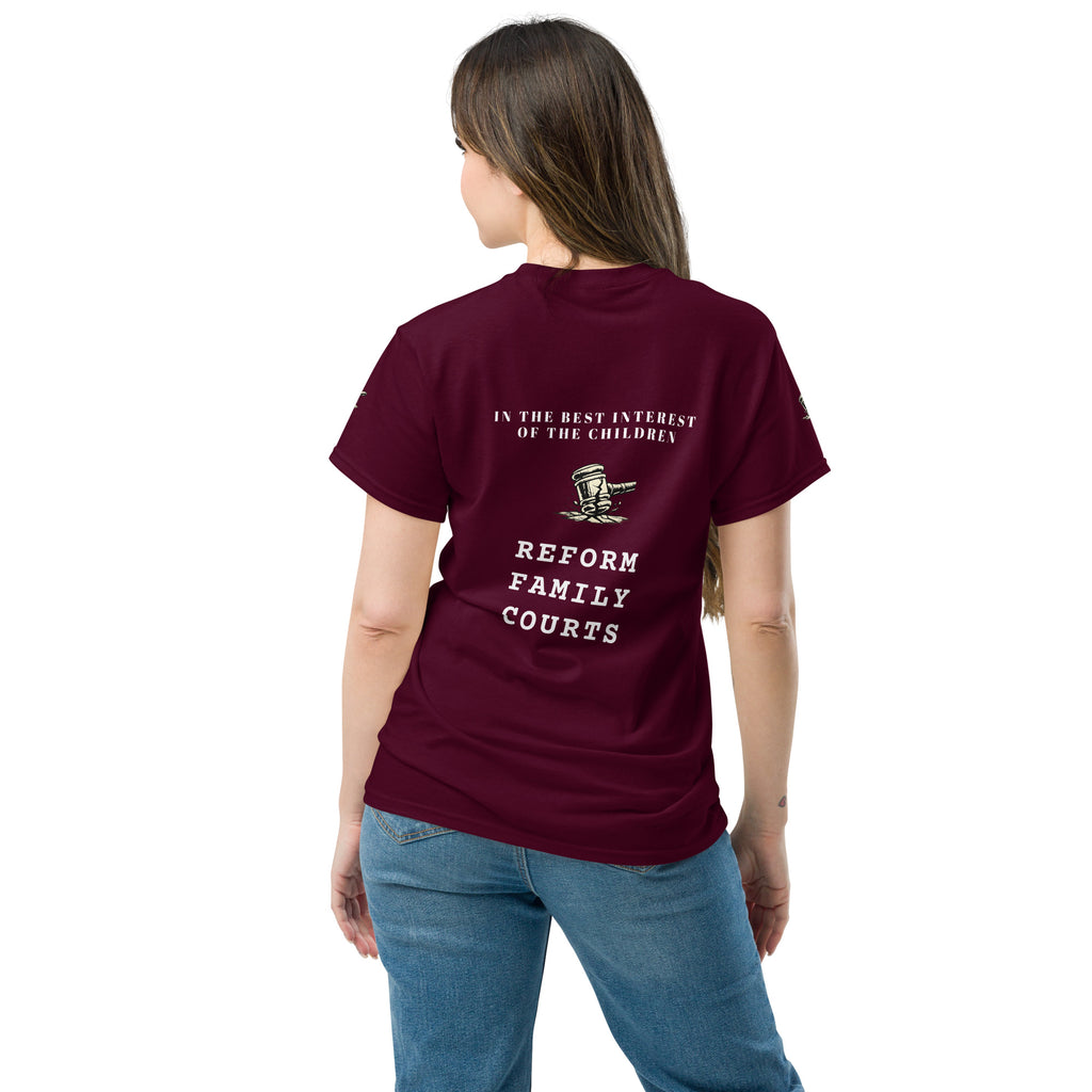 Reform family courts tee – child protection shirt by Maximus Grace
