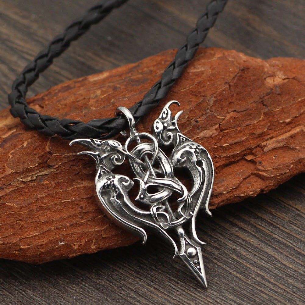 Viking Gemini Sword Pendant Necklace | Titanium Steel Unisex Jewelry | May June Birthday - Maximus Grace