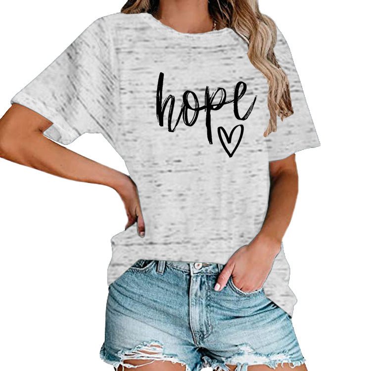 Women's HOPE & Love Print Loose Tee | Faith - Inspired Oversized Top - Maximus Grace