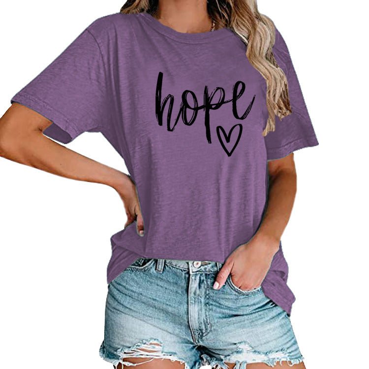 Women's HOPE & Love Print Loose Tee | Faith - Inspired Oversized Top - Maximus Grace