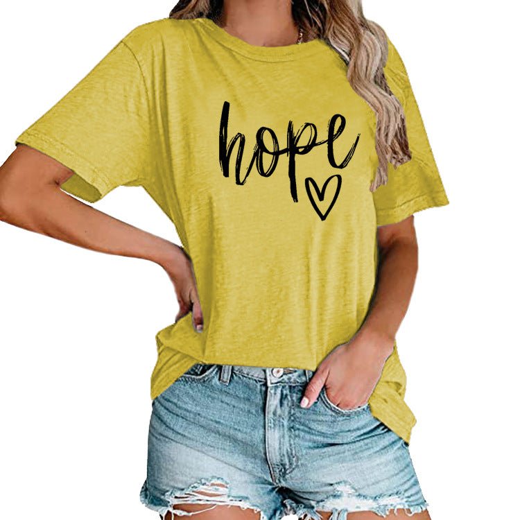 Women's HOPE & Love Print Loose Tee | Faith - Inspired Oversized Top - Maximus Grace