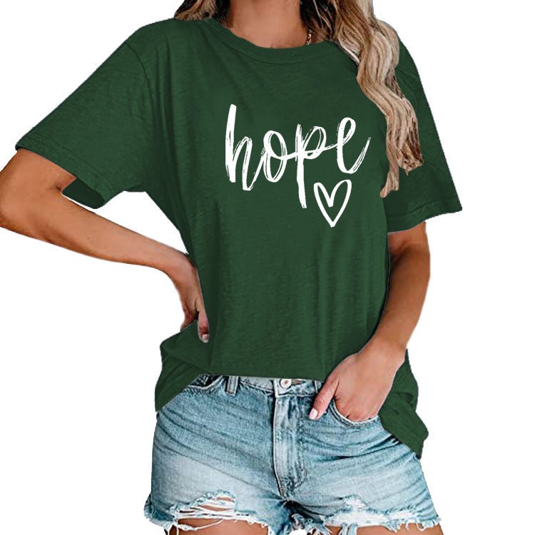 Women's HOPE & Love Print Loose Tee | Faith - Inspired Oversized Top - Maximus Grace