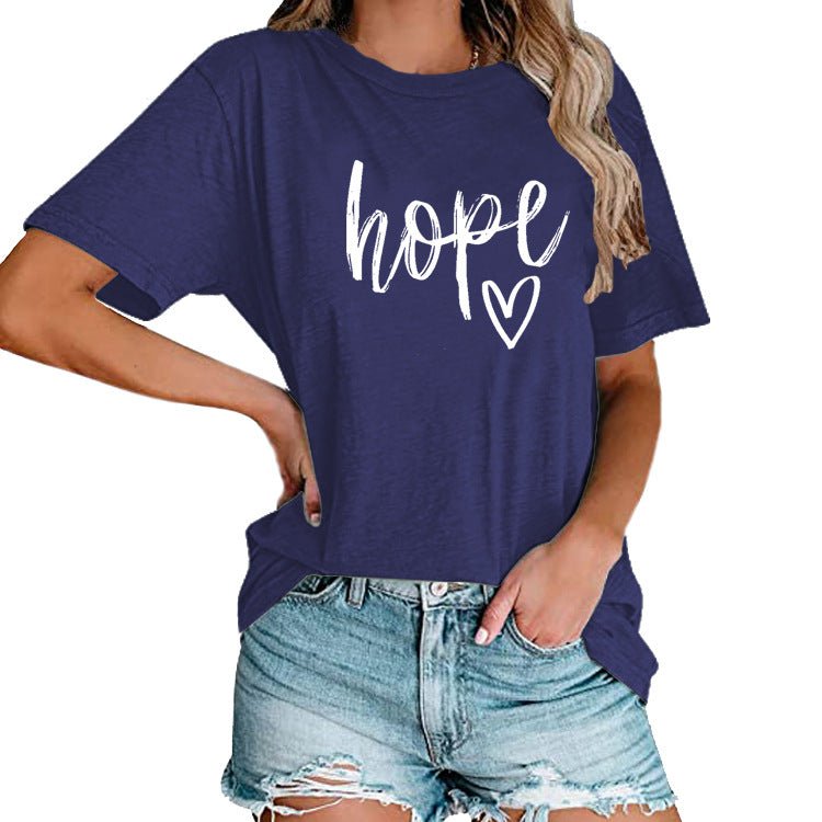 Women's HOPE & Love Print Loose Tee | Faith - Inspired Oversized Top - Maximus Grace
